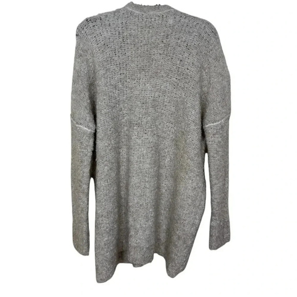 Free people oversized waffle knit cardigan size XS  neutral capsule wardrobe - Picture 2 of 3